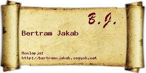 Bertram Jakab névjegykártya